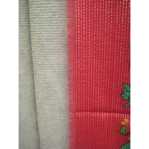 Grandma Floral Square Scarf 35 in Roses Synthetic Frayed Edge Ukraine Made USSR - Picture 11 of 14